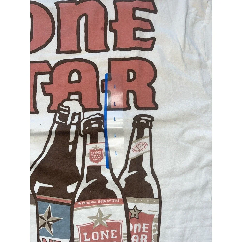 Lone Star Beer T-Shirt Adult Large Whisper White NWT